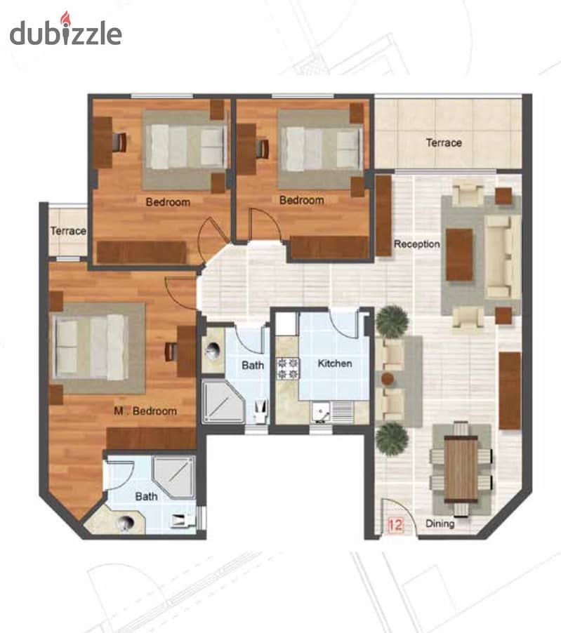 Apartment 142. M in Neopolis Phase neo gardens Mostakbal City Semi finished for sale under market price with down payment and installments over years 3