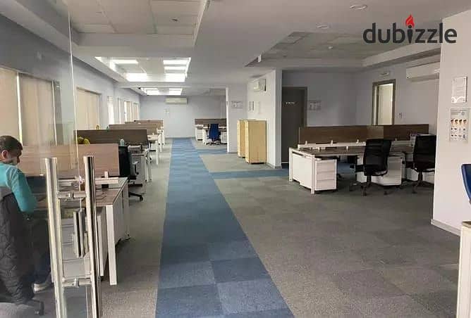 Administrative office for rent, floor finished and furnished, headquarters can accommodate more than 60 employees, 512 sqm, Sheikh Zayed 5