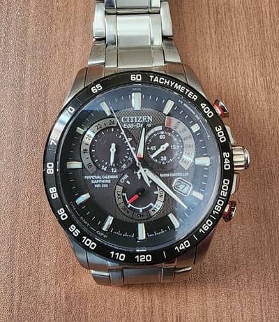 Citizen Eco-Drive Men's Chronograph Watch with Black Dial