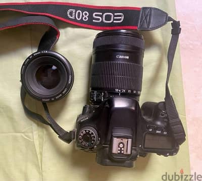 كاميرا كانون 80D مع عدستين  Canon 80D