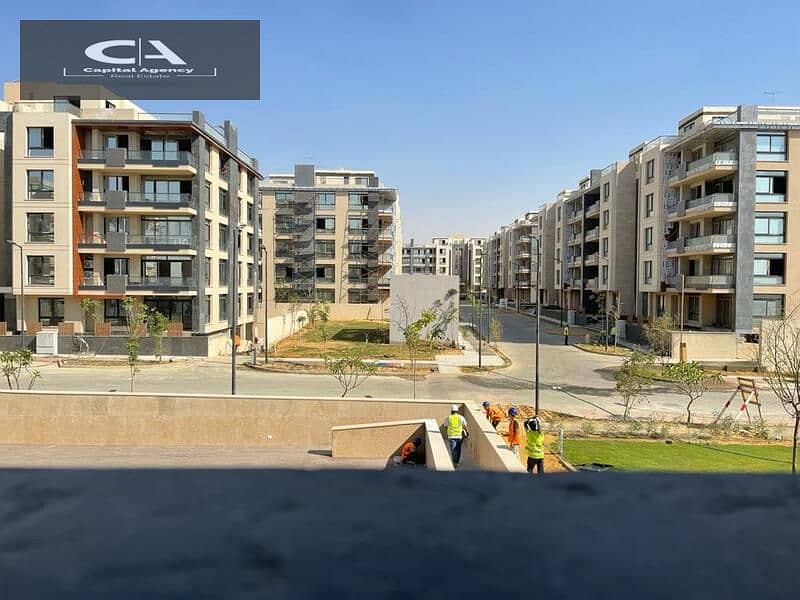 Ready to move own your apartment with a  roof, 4/3 finishing, in Azad Compound in the heart of Fifth Settlement A distinctive view of the lagoon 2