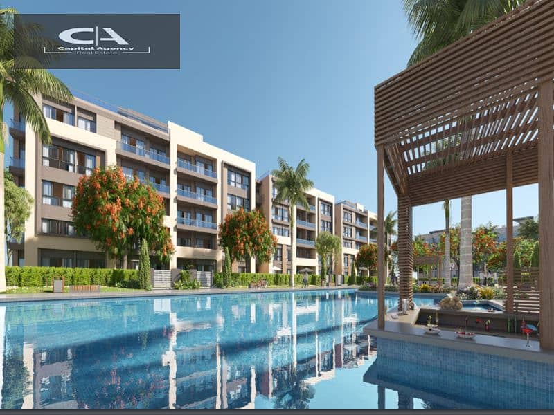 Ready to move own your apartment with a  roof, 4/3 finishing, in Azad Compound in the heart of Fifth Settlement A distinctive view of the lagoon 3