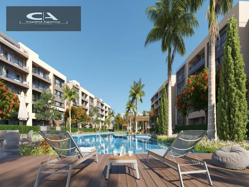 Ready to move own your apartment with a  roof, 4/3 finishing, in Azad Compound in the heart of Fifth Settlement A distinctive view of the lagoon 10