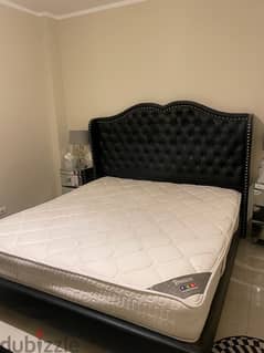 Black Leather Bed from Home Center with Matress 180x200cm