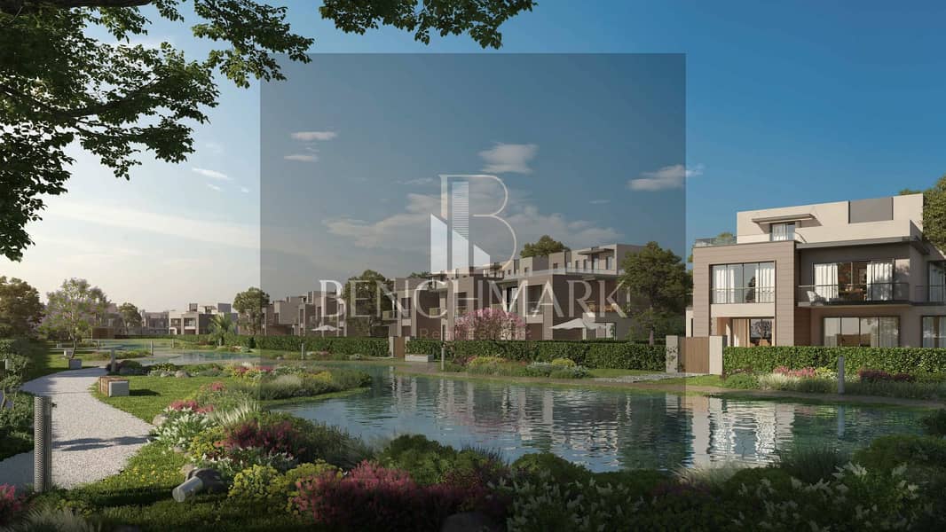 Apartment for sale 154 meters with a garden in Garden Lakes Hyde Park 6th of October Compound next to Al Gezira Club and Palm Hills in installments 15