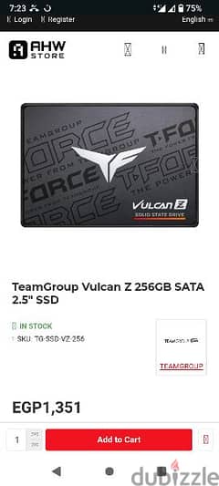 Team Force SSD 256Gb