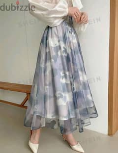 Chiffon A-Line Mid-Length Skirt