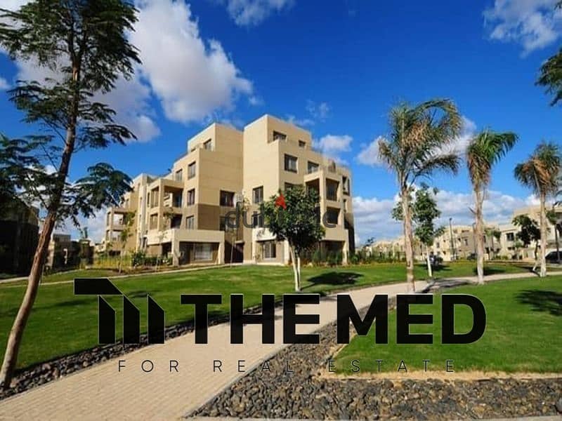 with Dp of 2,300,000 Ground floor apartment with 97m garden for sale in Palm Parks Compound, fully finished with kitchen & AC's for sale in Palm Hills 0