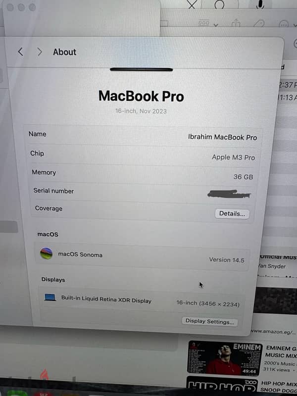 MacBook Pro 16inch M3 Pro/36GB perfect condition!! 9