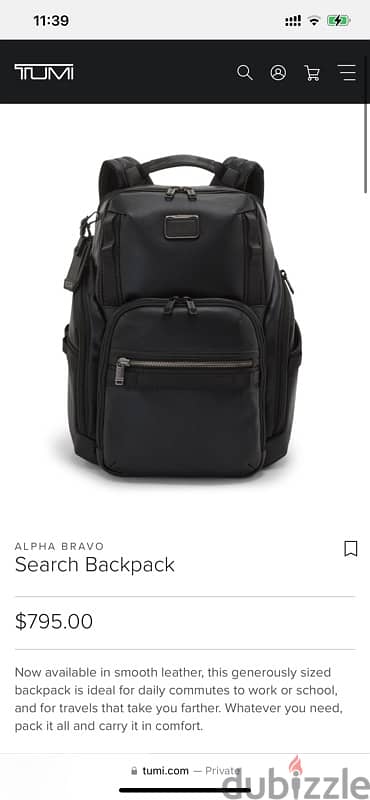 TUMI  back bag 2