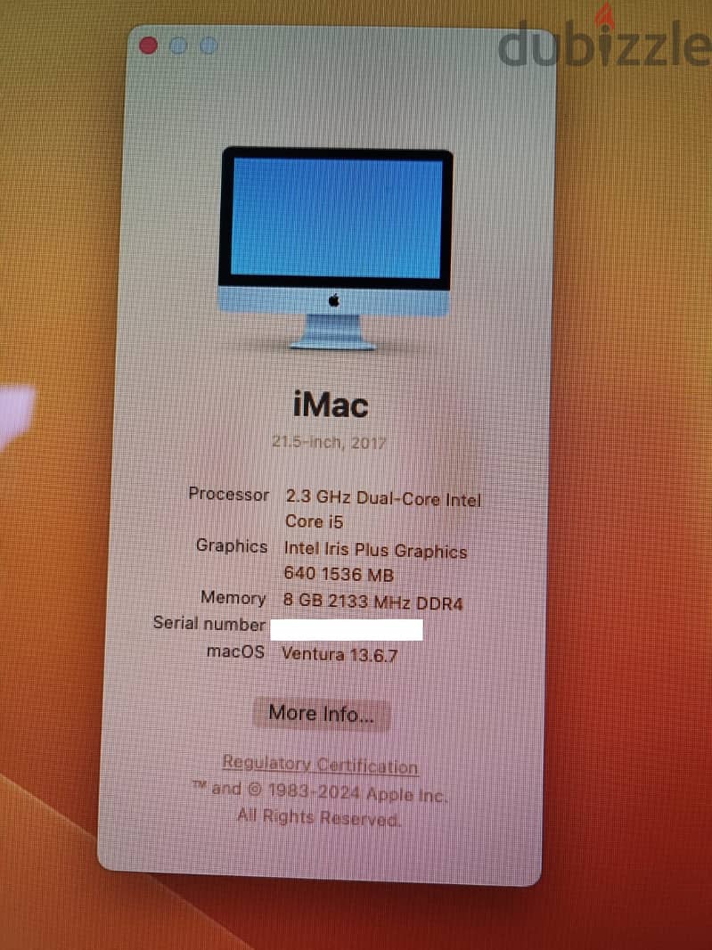 iMac 2017, 21.5-inch, Core I5, 8GB RAM, SSD 1TB used like new with box 5