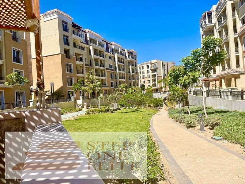 "Apartment for sale in installments in Sarai Compound in Mostakbal City, within the boundary of Madinaty. " 2