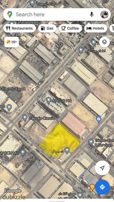 Land for sale designated for a car service center in the industrial zone, Fifth Settlement