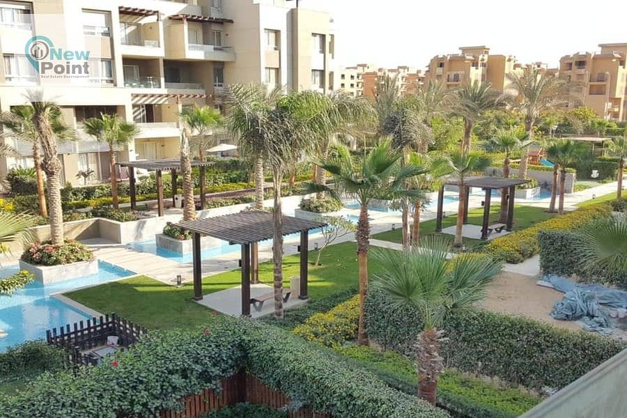 In the First Settlement and directly in front of Al-Rehab, a fully finished apartment by Hassan Allam Swan Lake Compound 4