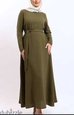 Olive Crepe Dress