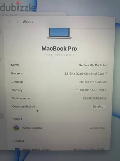 Macbook pro 2015