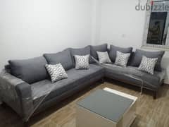 L shape (USED) and coffee table  ركنة مستعملة للبيع + ترابيزة قهوة