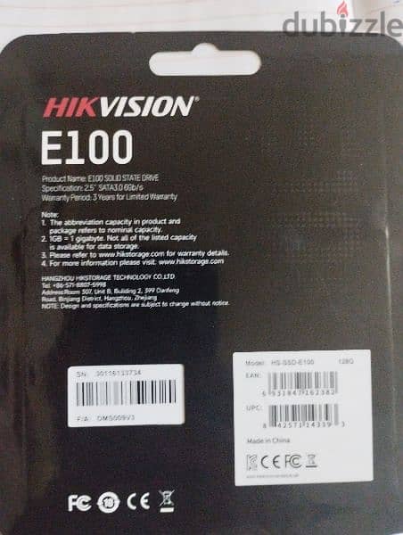 HIKVISION SSD 128GB SEALED 1