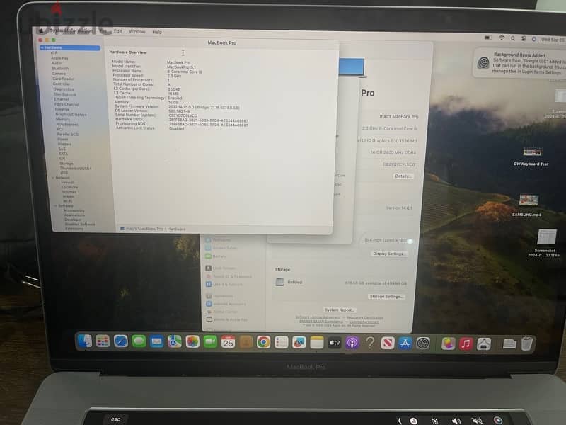 Macbook pro i9  2019  Touch Bar 7