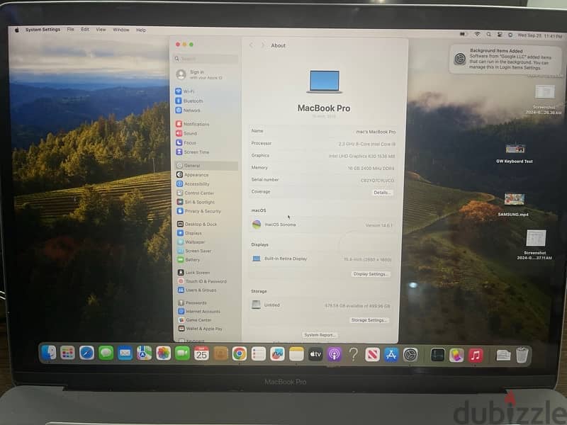 Macbook pro i9  2019  Touch Bar 8