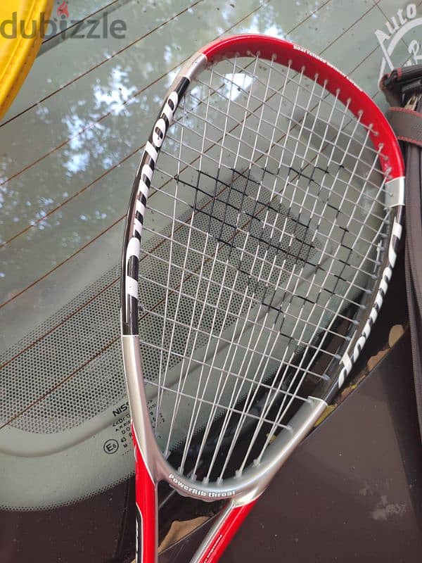 مضرب إسكواش بحاله ممتازه دانلوب بالجراب Squash Dunlop 1