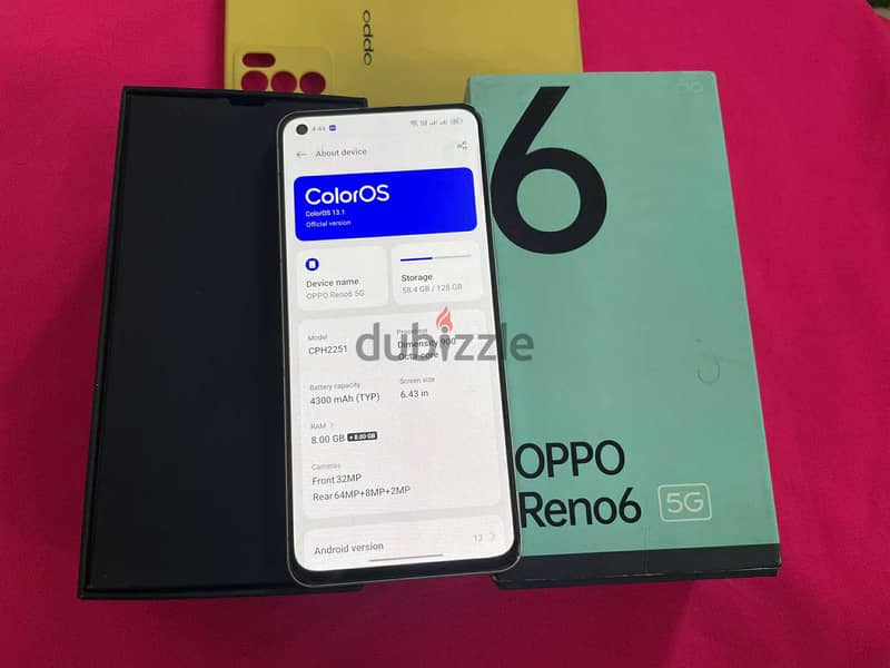 oppo reno 6 5g 128 giga 8ram +8 بيع بدل 2