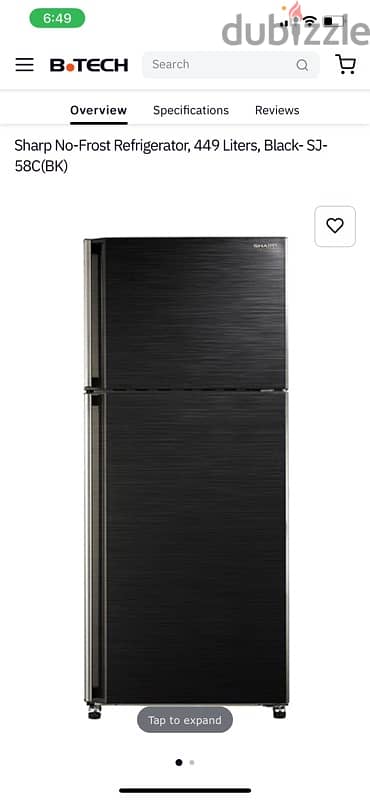 sharp refrigerator no frost black 1