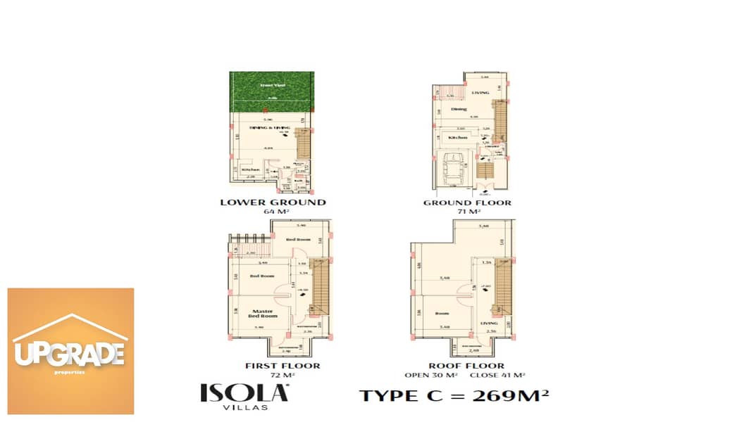 Townhouse 270m in a prime location in Isola Villa Compound, heart of October, near Mountain View Chill Out and One 33 - Kayan , northern expansions. 1