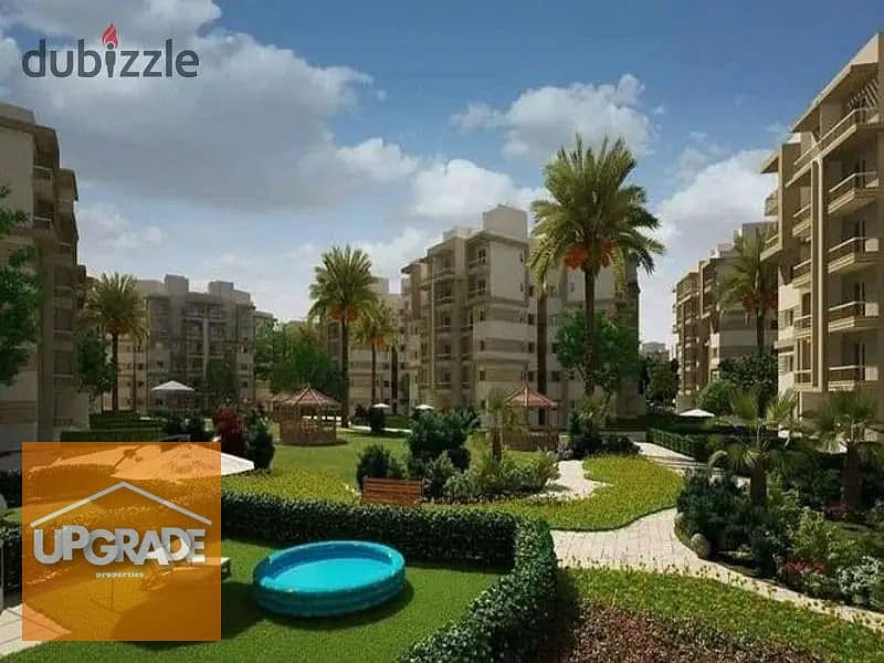 153 sqm apartment prime location in View Landscape in Shagar City Compound with a 10% down payment behind Media Production City and near Mall of Egypt 2