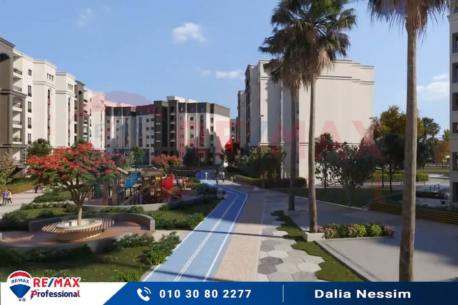 Own your apartment with open views of the largest plaza inside Alex West Compound 15