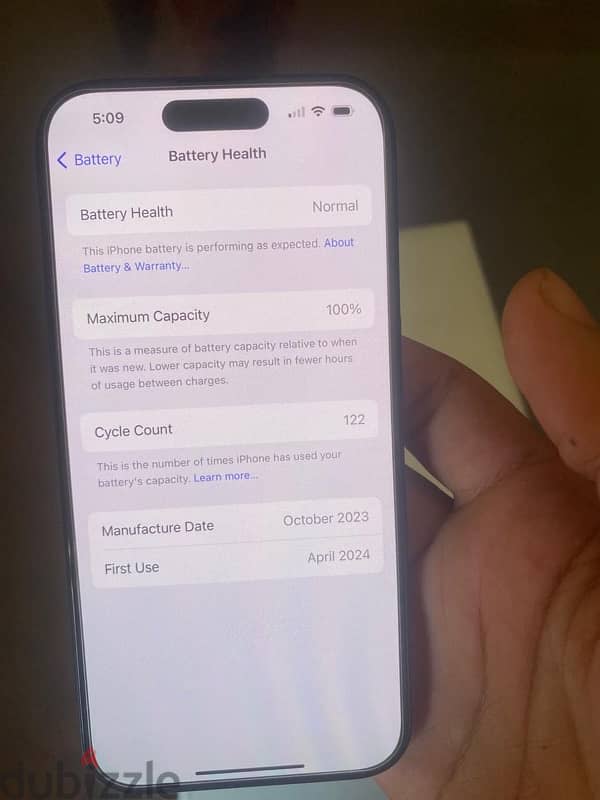 iPhone 15pro256 بطاريه 100% 4