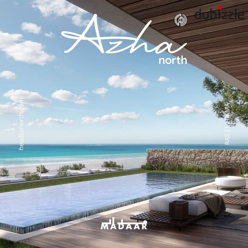 للبيع شاليه 143م (3BD) ع البحر مباشره متشطب بالتكيفات بقريه Azha North Coast 10