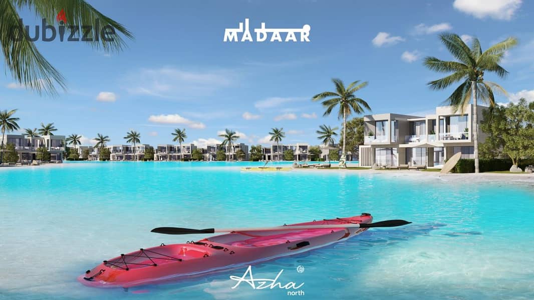 للبيع شاليه 143م (3BD) ع البحر مباشره متشطب بالتكيفات بقريه Azha North Coast 11