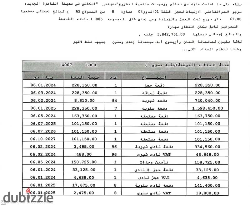 Studio for sale in Madinaty, Madinaty _ b8  Rawasy down payment and installments for 7 years    Ownership of Madinaty B8   Ready for pick up  ‎Detaile 2