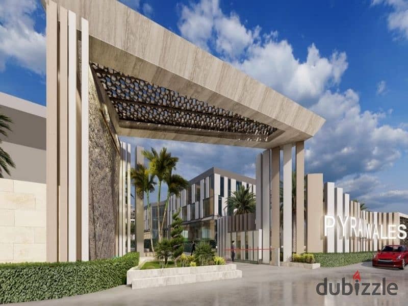 In front of Al Waha Hotel, with a down payment of only 300 thousand, a residential hotel studio for sale with a daily return in dollars, near the pyra 3