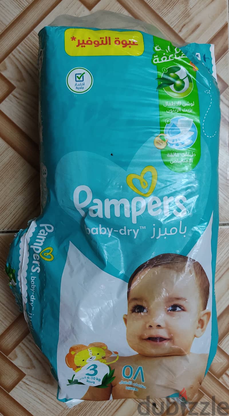 Pampers Diapers 34 pcs size 3 | حفاضات بامبرز 34 قطعة مقاس 3 2