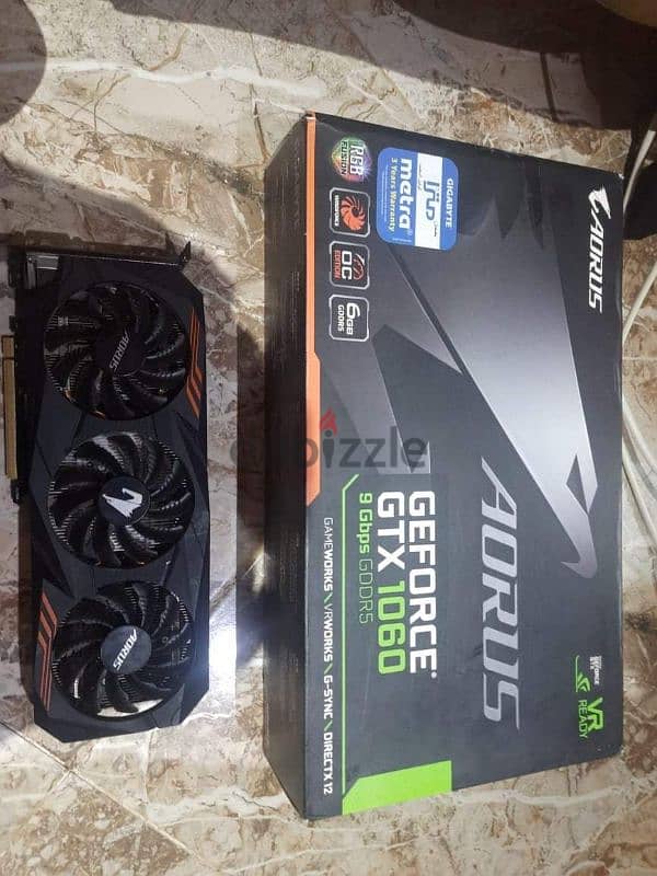 كارت شاشه Aorus GTX 1060 6gb 9gbps 1