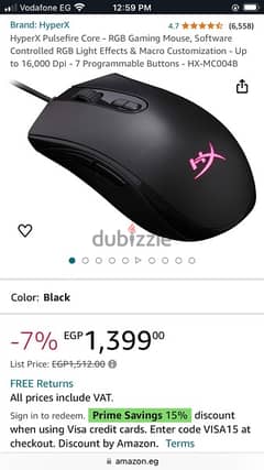 hyperx pulsefire core rgb gaming mouse