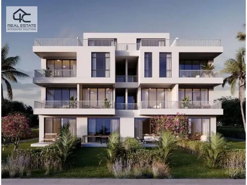 For sale in Cali Coast, chalet 86 sqm, 2 bedrooms, in installments, fully finished, delivery within two years, double view lagoon front and back 6