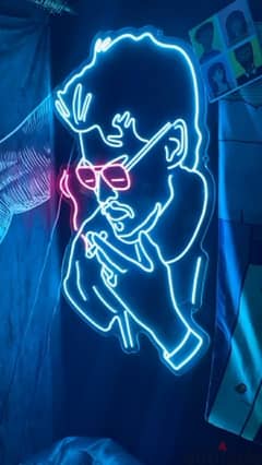 blue and pink neon light/ ديكور نيون للبيت أو المحل