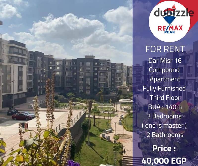 Dar Misr 16 Compound  Apartment  For Rent   140m 0