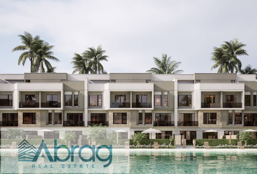 Opportunity, 10% down payment, distinctive townhouse for sale, installments directly on the lakes, in Zayed, ISOLA VILLA 0