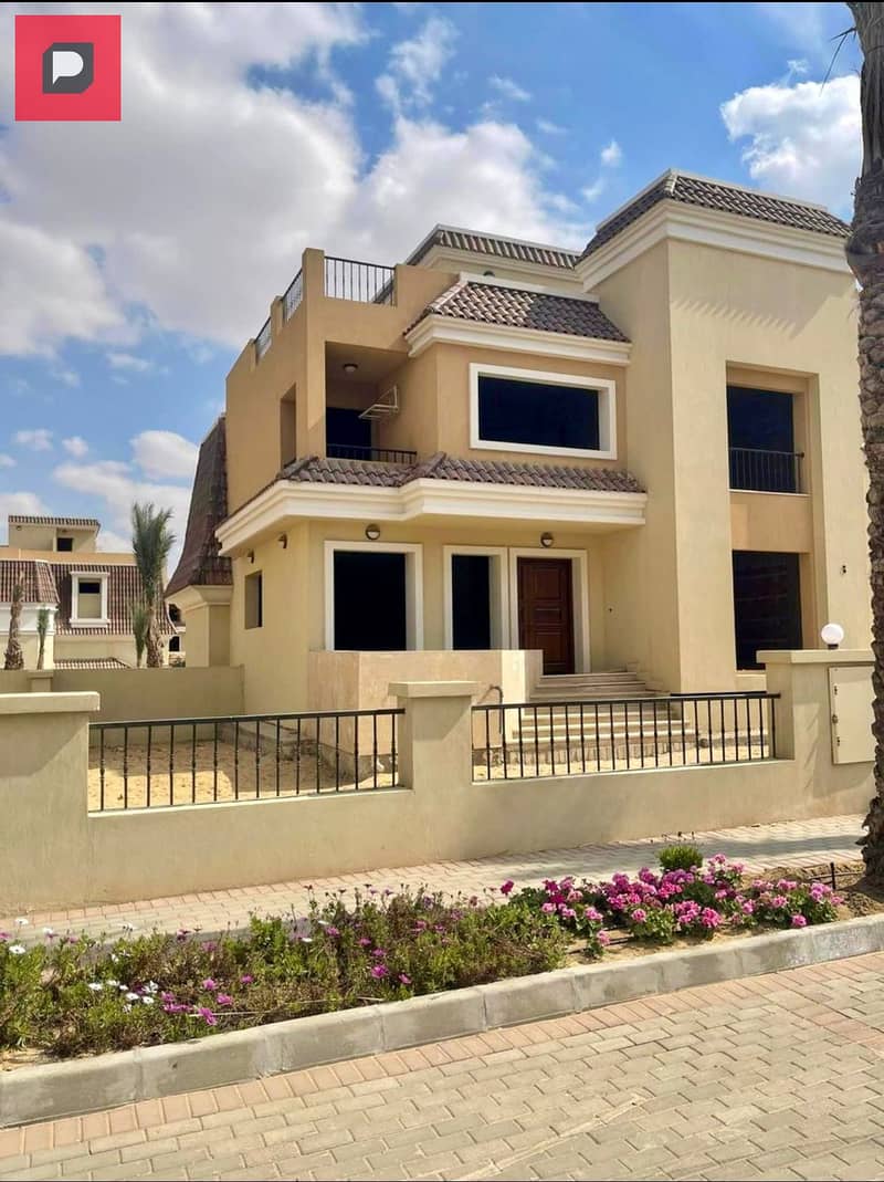 A very special independent villa with a 42% discount with a garden and a private roof with a direct view in Sarai Compound Madinaty next to Madinaty 12