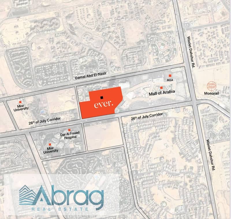 For sale, 154m  apartment finished, in 8-year installments, next to Mall of Arabia, Sheikh Zayed 1