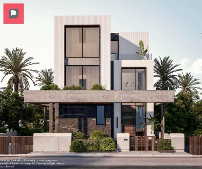 Villa with 3 floors, corner, for sale in New Cairo, in front of Al-Rehab, Estate Compound, from Sabbour Company, in installments, delivery soon. 4