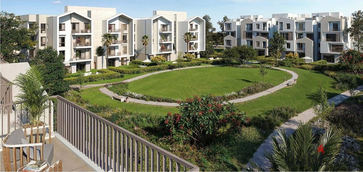 garden apartment for sale duple view in karmell sodic sheikh Zayed October in installment prime location next to beverly hills 4