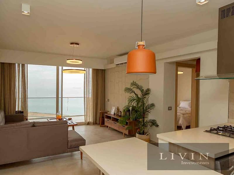 Chalet for sale, area 109 m, two rooms, direct sea view and Crystal Lagoon, fully finished in IL MONTE GALALA Ain Sokhna 2