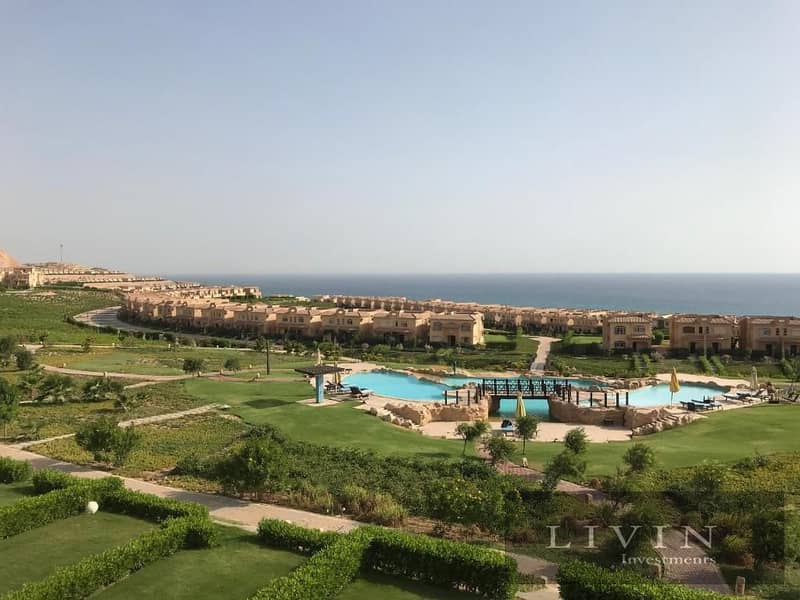 475.000 down payment , chalet for sale, fully finished, with a panoramic view directly on the sea, in the village of Telal Ain Sokhna, in installments 9