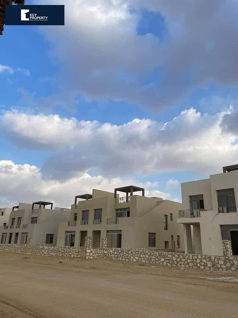 The cheapest villa for sale in O WEST Compound - October in front of Mall of Arabia, with down payment of 950 thousand ,with installments 9