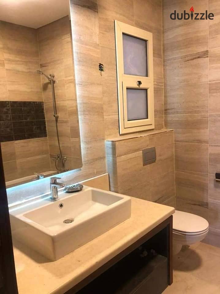 Apartment for sale super luxurious finished for sale in the First Settlement Creek Town Compound next to Family Park Al Rehab in front of Gate 2 AlReh 3